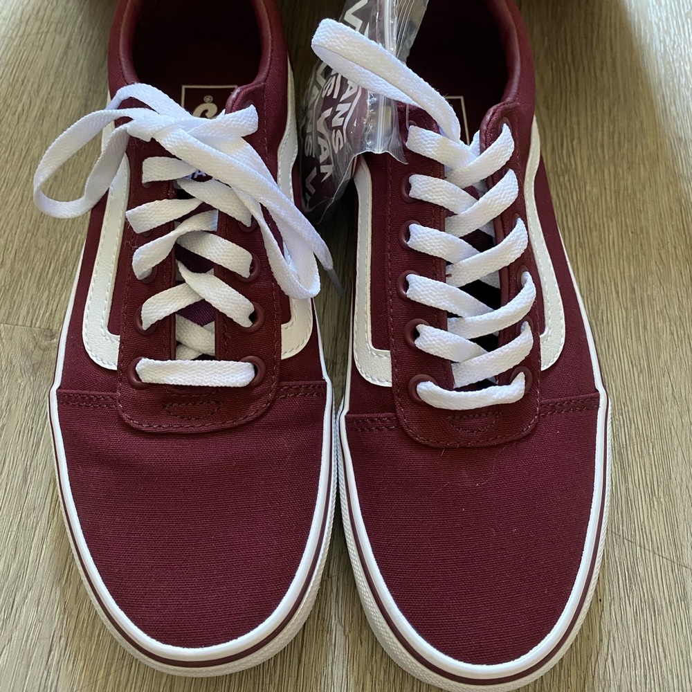 Burgundy Canvas Old Skool Vans